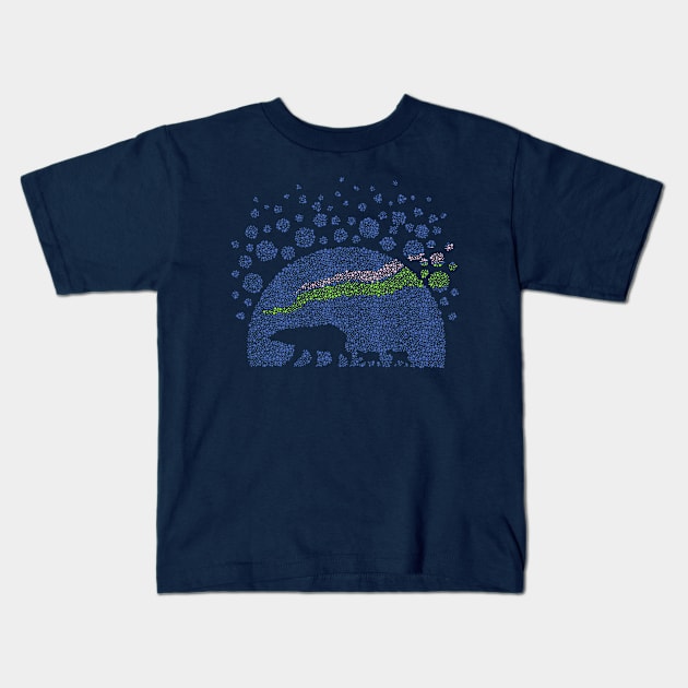 Polar Lights - Dark Kids T-Shirt by Meginks